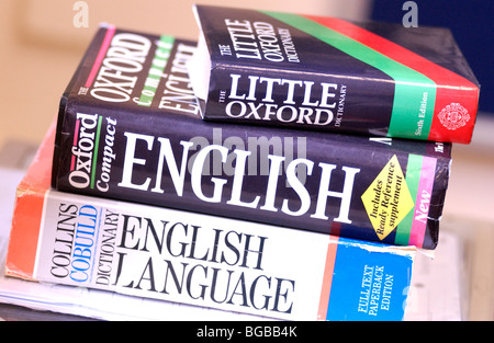 Fotografia di dizionari dizionario l'apprendimento della lingua inglese. Foto Stock