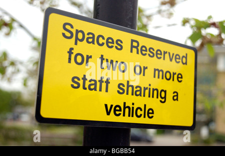 Royalty free fotografia di car sharing scheme segno REGNO UNITO Foto Stock