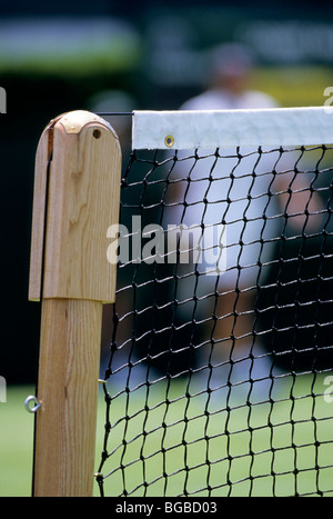 Chiusura del montante di un tennis net Foto Stock