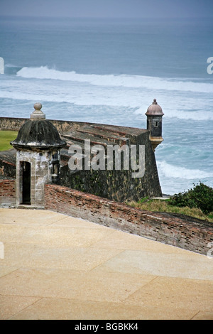 Castillo de San Christobal nella vecchia San Juan Portorico Foto Stock