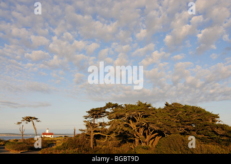Punto Faro di Wilson, Fort Worden parco statale, Port Townsend, nello Stato di Washington, USA Foto Stock
