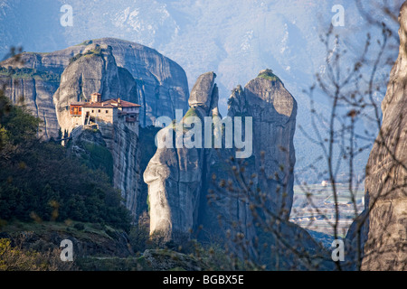 Rousannou Convento, Meteora, Grecia Foto Stock