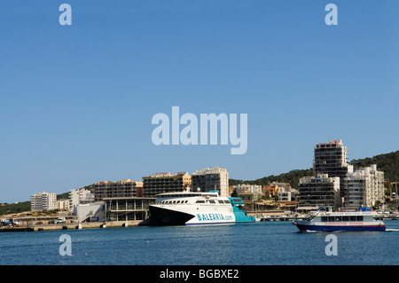 Gita in barca, Sant Antoni de Portmany, Ibiza, Isole di pino, isole Baleari, Spagna, Europa Foto Stock