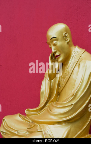 Una statua presso il Monastero dei Diecimila Buddha in Sha Tin Hong Kong Cina Foto Stock