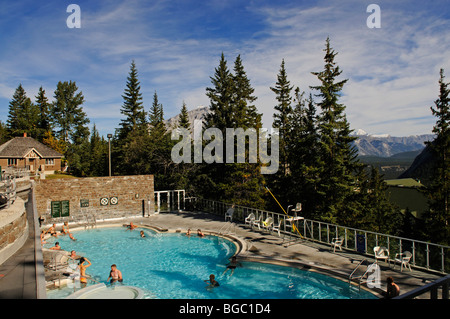 Banff Upper Hot Springs, il Parco Nazionale di Banff, Alberta, Canada Foto Stock