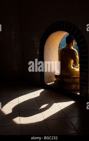 Ombra di una statua del Buddha presso il Monastero dei Diecimila Buddha Sha Tin Hong Kong Cina Foto Stock