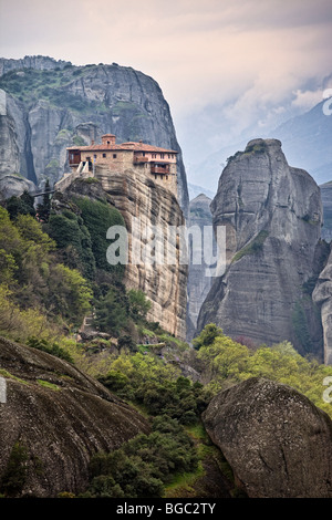 Rousannou Convento, Meteora, Grecia Foto Stock