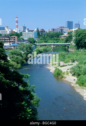 Fiume Hirose, Sendai Miyagi, Giappone Foto Stock