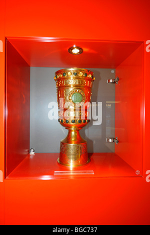 DFB-Pokal cup nel cabinet dell'ufficio del VfB Stuttgart football club, Stoccarda, Baden-Wuerttemberg, Germania, Europa Foto Stock