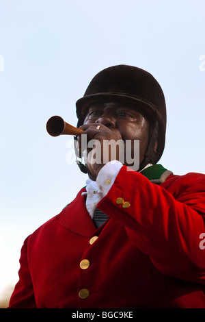 Master di I segugi Middleton Place Fox Hunt, chiamate i segugi a fox hunt a Middleton Place piantagione in Charleston, Sc Foto Stock