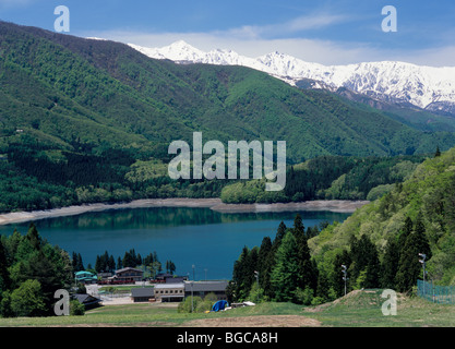 Il lago di Aoki, Omachi, Nagano, Giappone Foto Stock