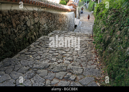 Shurikinjocho pavimentazione di pietra, Naha, Okinawa, in Giappone Foto Stock