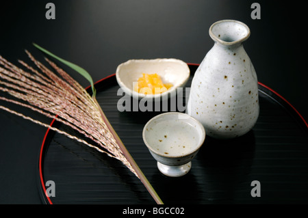 Sake e calamari con disco roe Foto Stock