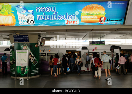 Tailandia Bangkok; Siam bts skytrain station Foto Stock