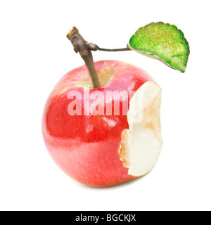Apple rosso isolato su bianco Foto Stock