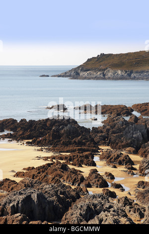 Devon Coast Inghilterra a Woolacombe Regno Unito costiere della costa Foto Stock