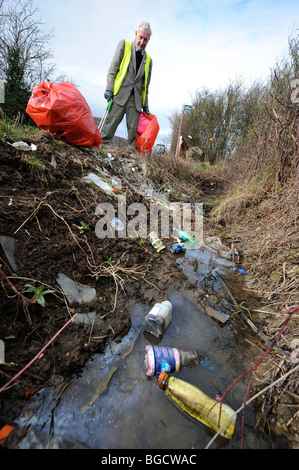 Stan pietra dalla Apperley inferiore GLOUCESTERSHIRE REGNO UNITO che volontariamente si raccoglie per lettiera nella zona Foto Stock