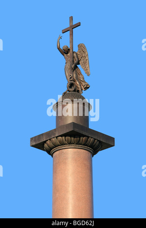 La colonna di Alexander presso la Piazza del Palazzo a San Pietroburgo, Russia Foto Stock