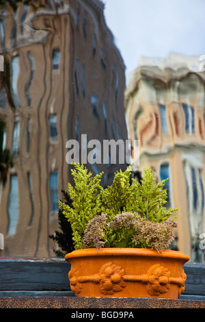 Edifici storici riflessa da una finestra su una storica casa in altezze Randle, Washington DC Foto Stock