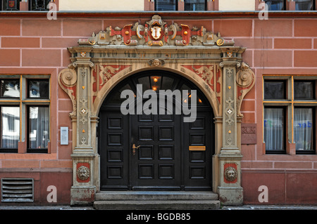 Ingresso 'Basler Hof 1494', Basler Strasse 40, Freiburg, Baden-Wuerttemberg, Germania, Europa Foto Stock