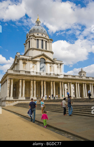 La Cappella della Regina Maria corte, Old Royal Naval College di Greenwich, London, England, Regno Unito, Europa Foto Stock