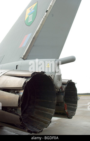 Typhoon F2 - Eurofighter getto veloce - 3 Squadron Royal Air Force al di fuori di un hangar nel Regno Unito. Foto di Matt Kirwan Foto Stock