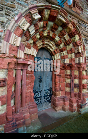 L'entrata sud di St Magnus Cathedral Kirkwall Orkney continentale regione delle Highlands Scozzesi. SCO 5653 Foto Stock