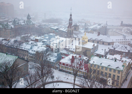 Vista dal Chateau Frontenac nella Vecchia Quebec City Foto Stock