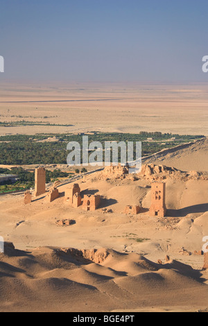 In Siria, a Damasco, Palmyra rovine (Sito UNESCO), la valle di tombe, camere funerarie torri Foto Stock