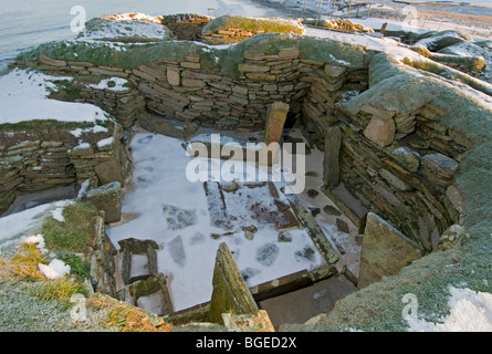 Skara Brae nord europa miglior conservati villaggio neolitico di Orkney continentale regione delle Highlands Scozzesi SCO 5754 Foto Stock