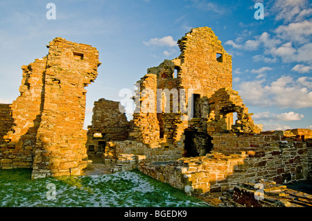 Le rovine del Palazzo Ducale a Birsay nell'angolo nord-ovest del continente alle Isole Orcadi Scozia. SCO 5767 Foto Stock