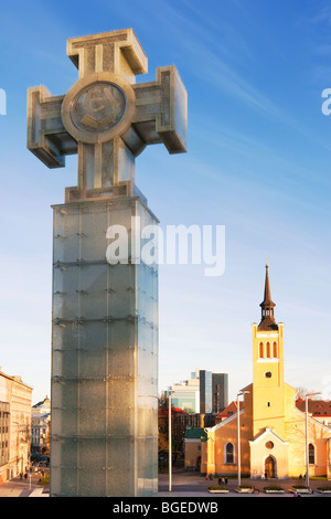 La croce della libertà. Tallinn, Estonia Foto Stock