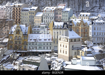 Il centro storico di tipo Karlsbad, Carlsbad, Karlovy Vary, west Bohemia Repubblica Ceca Foto Stock