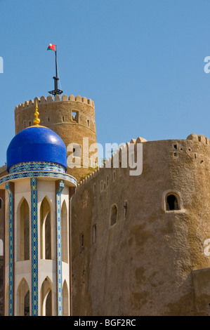 Vecchia Muscat vista Al moschea Khawr & Al Mirani Fort Foto Stock