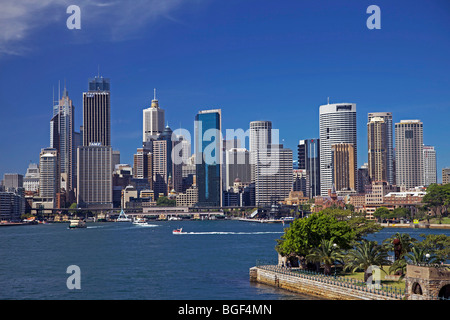 Il Circular Quay e dello skyline della città di Sydney, Australia Foto Stock