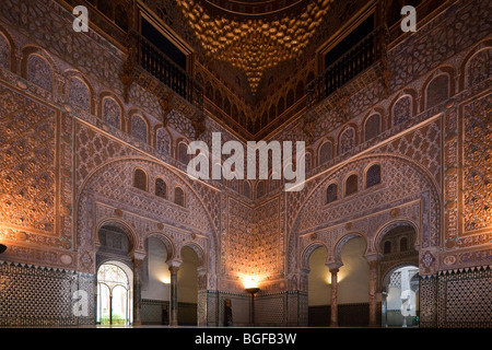 Il Salón de Embajadores, Sala Degli Ambasciatori, Alcazar, Siviglia, in Andalusia, Spagna Foto Stock