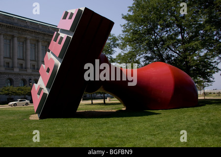 Elemento di arte di strada in Cleveland Ohio, Stati Uniti d'America Foto Stock