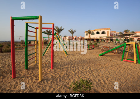 Villaggio turistico Parco giochi per bambini area, Mar Rosso a Marsa Alam, Egitto Foto Stock