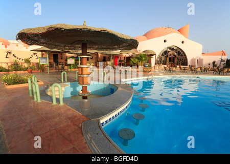 Località turistica area accoglienza, Mar Rosso, Marsa Alam, Egitto Foto Stock