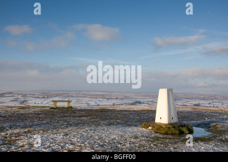 Il punto di innesco in cima Baildon Moor, vicino a Bradford nel West Yorkshire Foto Stock