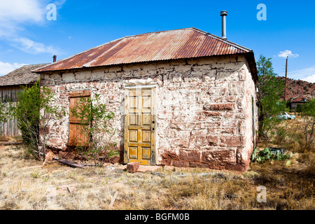 Casa abbandonata in Cuervo, Nuovo Messico, sulla storica Route 66. Foto Stock