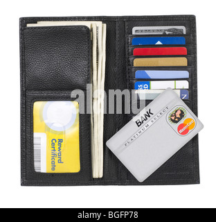 Billfold wallet carte di credito titolare di denaro Foto Stock