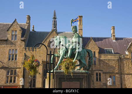 Durham, Statua di Charles Stewart, la piazza del mercato, nella contea di Durham, Inghilterra, Ottobre 2009 Foto Stock