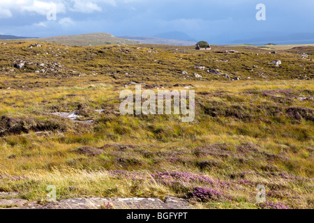 Una rovina croft a Redpoint, SW di Gairloch, Highland, Scozia Foto Stock