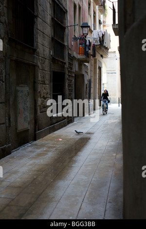 Un vicolo di Barcellona Foto Stock