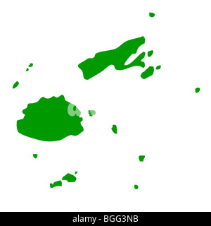 Mappa di Isole Fiji, isolato su sfondo bianco. Foto Stock