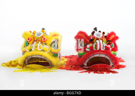 Cinese tradizionale lion dancing Foto Stock