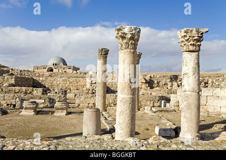 Rovine della cittadella, Amman, Giordania Foto Stock