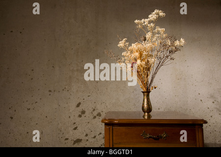 Vaso con fiori secchi Foto Stock