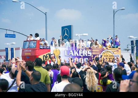 Victory Parade per 2009 campione NBA Los Angeles Lakers, 16 giugno 2009 Foto Stock